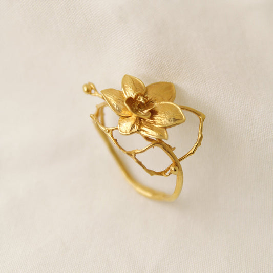 Anillo Orquídea Oro Salá